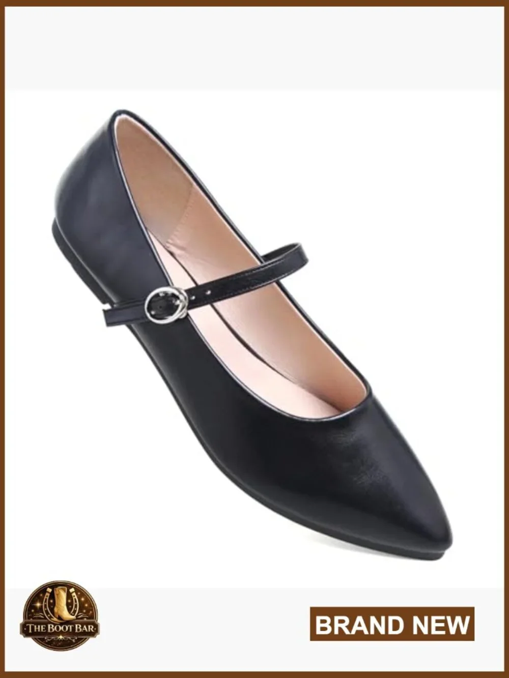 Womens Retro Mary Jane Flats Pointy Toe Slip On Work Shoes